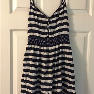 Hollister Navy blue stripe fit & flare dress S
